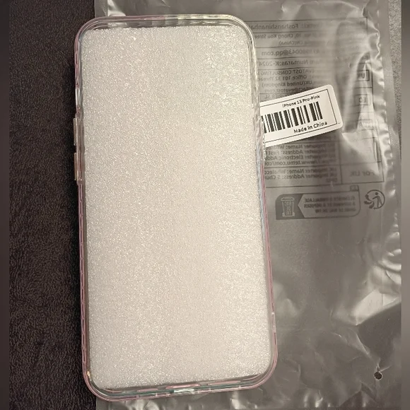 iPhone 13 Pro Pink Glitter Heart Transparent Shockproof Silicone Back Case - Picture 8 of 9